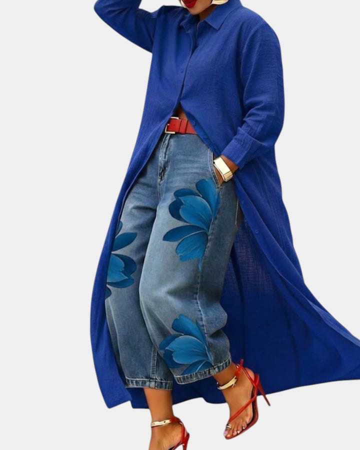 Sophie | Denim Wide Leg Dress and Trouser Set