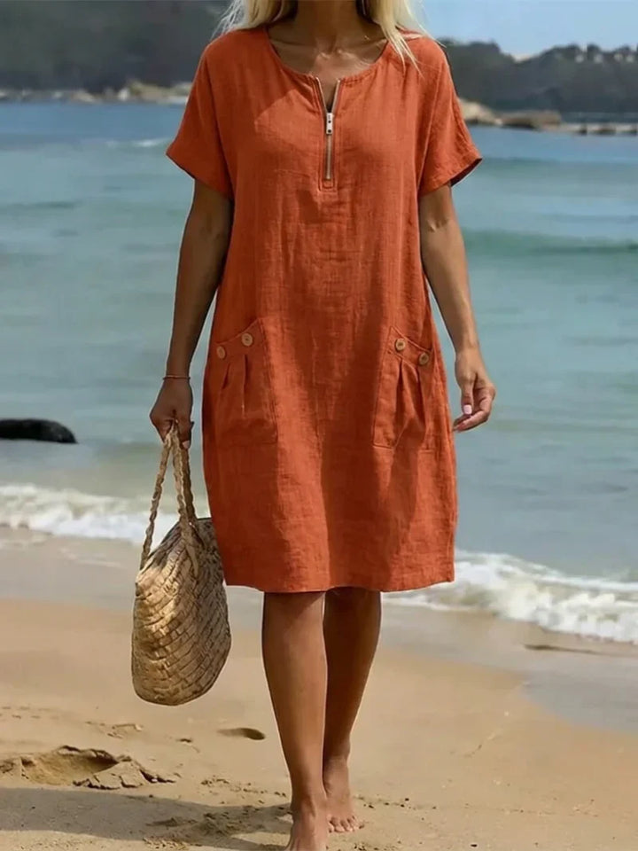 Tessa | Zip-Up Midi Dress
